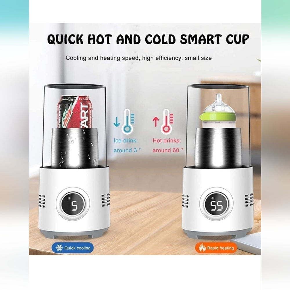 Intelligent Quick Cooler and Heater, SEMI-CONDUCTOR Electric Cup Warm/Cooler NEW